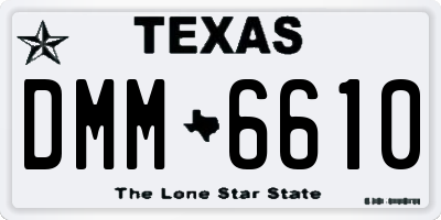 TX license plate DMM6610