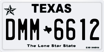 TX license plate DMM6612