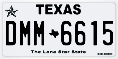 TX license plate DMM6615