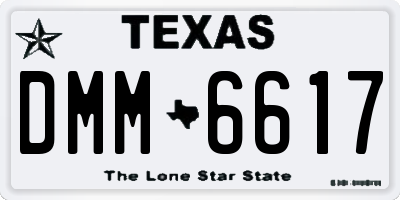 TX license plate DMM6617