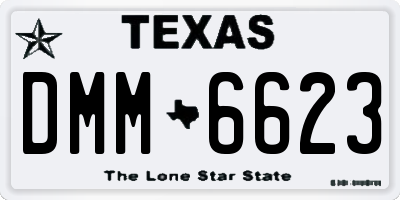 TX license plate DMM6623