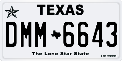 TX license plate DMM6643