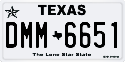 TX license plate DMM6651