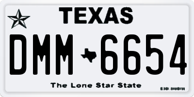 TX license plate DMM6654