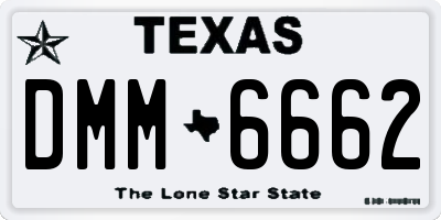 TX license plate DMM6662