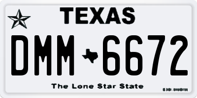 TX license plate DMM6672