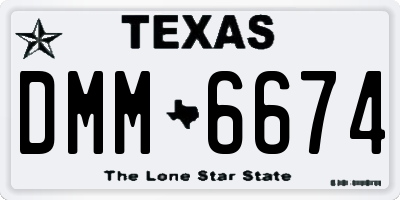 TX license plate DMM6674