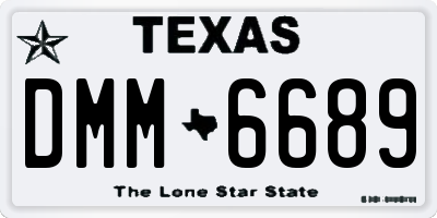 TX license plate DMM6689