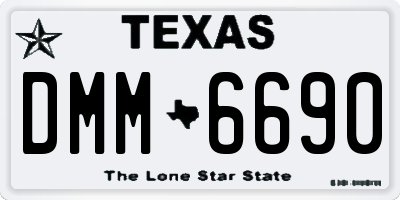 TX license plate DMM6690
