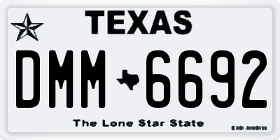 TX license plate DMM6692