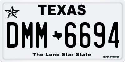 TX license plate DMM6694