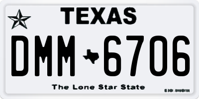 TX license plate DMM6706