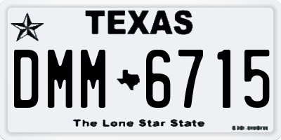 TX license plate DMM6715