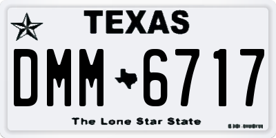 TX license plate DMM6717