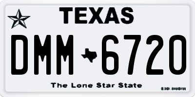 TX license plate DMM6720