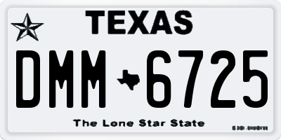 TX license plate DMM6725
