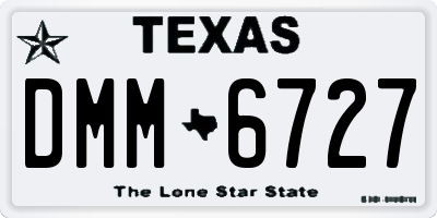 TX license plate DMM6727