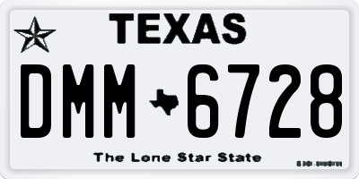 TX license plate DMM6728