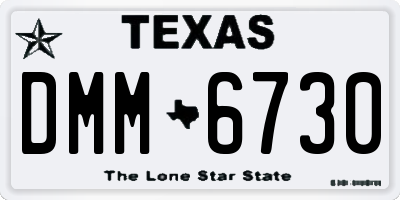 TX license plate DMM6730