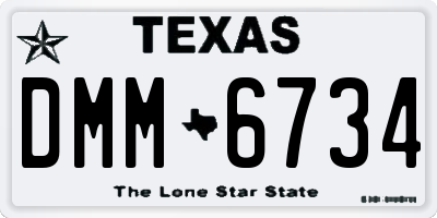 TX license plate DMM6734
