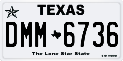 TX license plate DMM6736