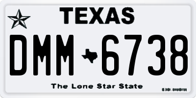 TX license plate DMM6738