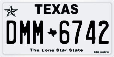 TX license plate DMM6742