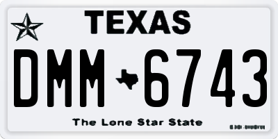 TX license plate DMM6743