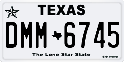 TX license plate DMM6745
