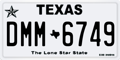 TX license plate DMM6749