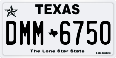 TX license plate DMM6750