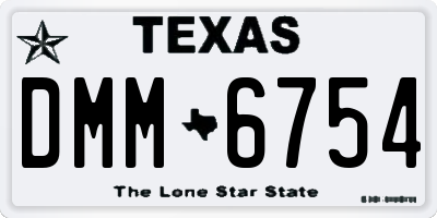 TX license plate DMM6754