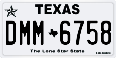 TX license plate DMM6758