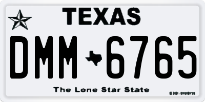 TX license plate DMM6765