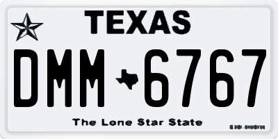 TX license plate DMM6767