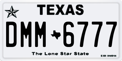 TX license plate DMM6777