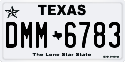 TX license plate DMM6783