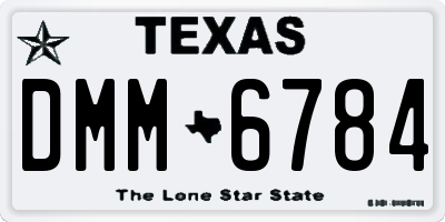 TX license plate DMM6784