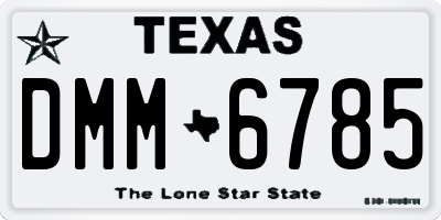 TX license plate DMM6785