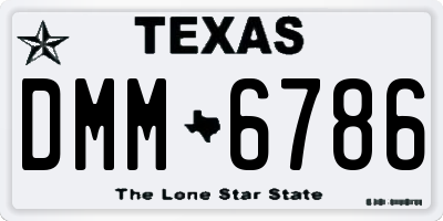 TX license plate DMM6786