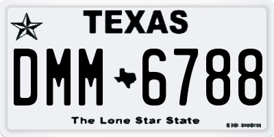 TX license plate DMM6788