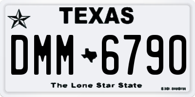 TX license plate DMM6790
