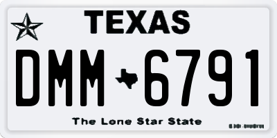 TX license plate DMM6791