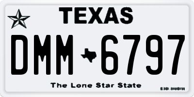 TX license plate DMM6797