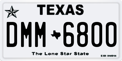 TX license plate DMM6800