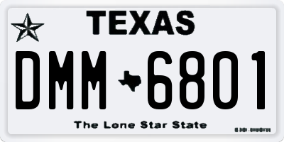 TX license plate DMM6801