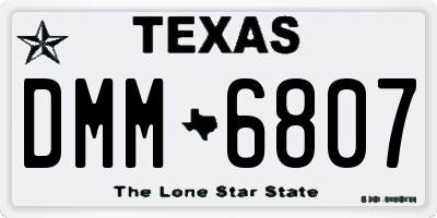 TX license plate DMM6807