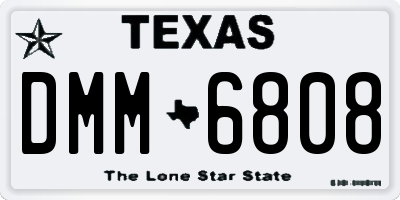 TX license plate DMM6808