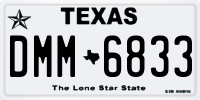 TX license plate DMM6833