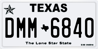 TX license plate DMM6840